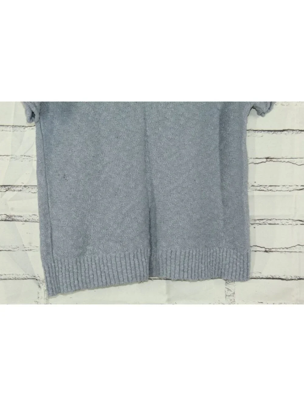 LL Bean Midweight Cotton Slub Sweater Henley Short Sleeve Soft Indigo Medium - Picture 6 of 11
